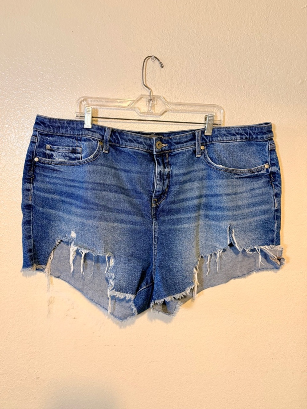 Torrid Blue Distressed Cutoff Jean Shorts